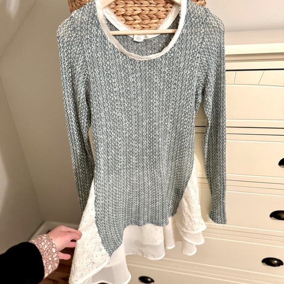 Anthropologie Tunic Peplum Lightweight Sweater - Picture 2 of 13